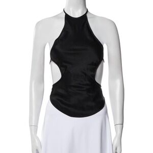 MATÉRIEL Black Cutout Halter Top